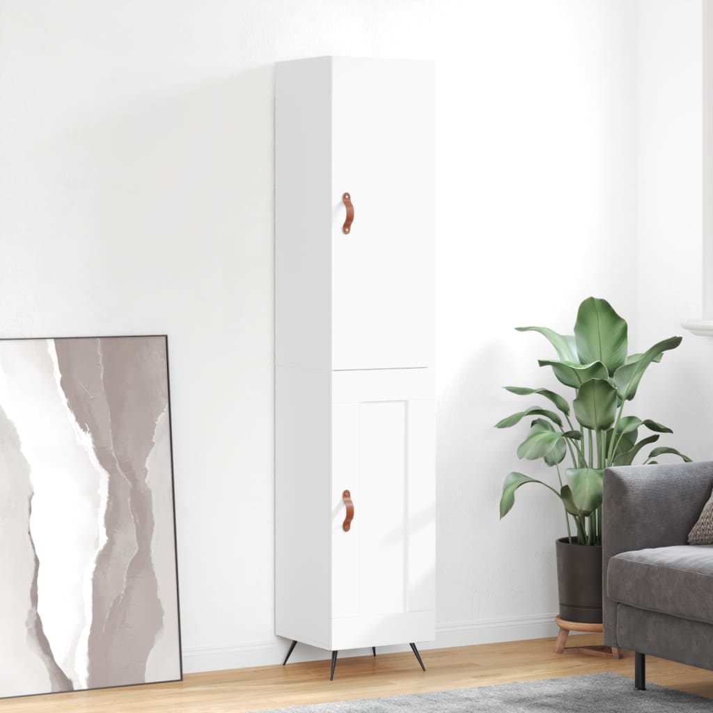Buffet haut Blanc 34,5x34x180 cm Bois d'ingénierie - XIOS