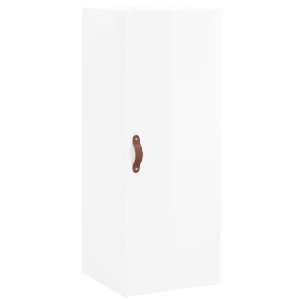 Buffet haut Blanc brillant 34,5x34x180 cm Bois d'ingénierie - XIOS