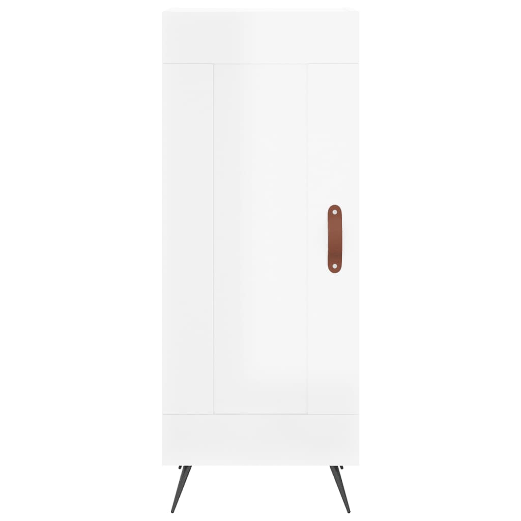 Buffet haut Blanc brillant 34,5x34x180 cm Bois d'ingénierie - XIOS