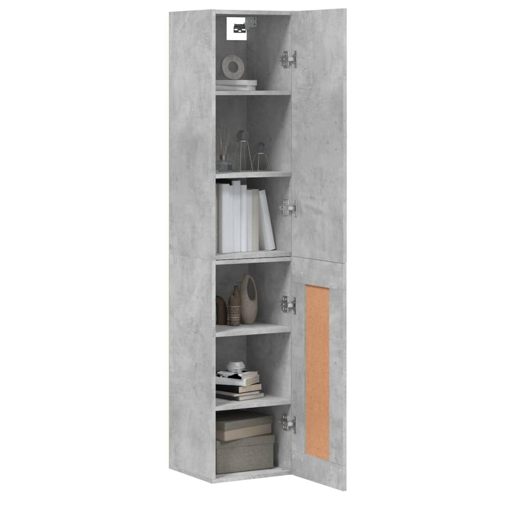 Buffet haut Gris béton 34,5x34x180 cm Bois d'ingénierie - XIOS