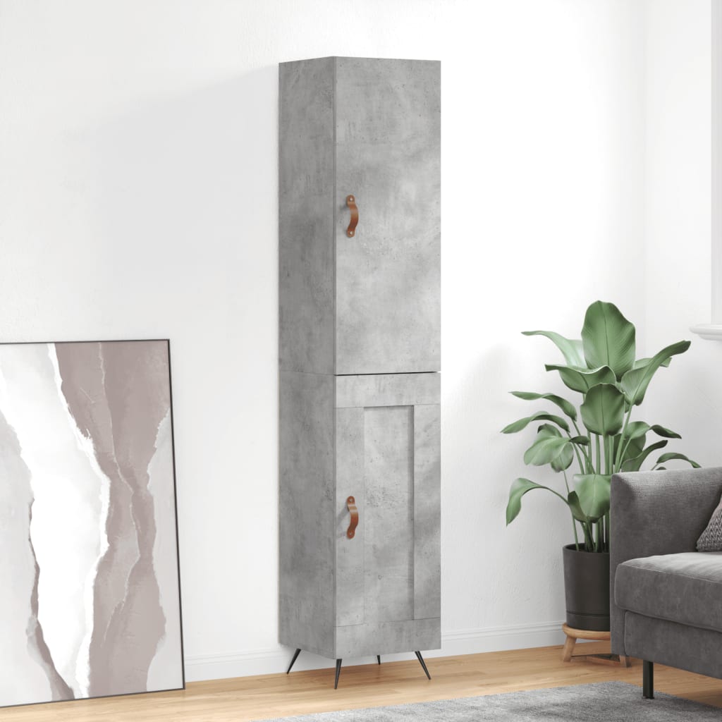 Buffet haut Gris béton 34,5x34x180 cm Bois d'ingénierie - XIOS