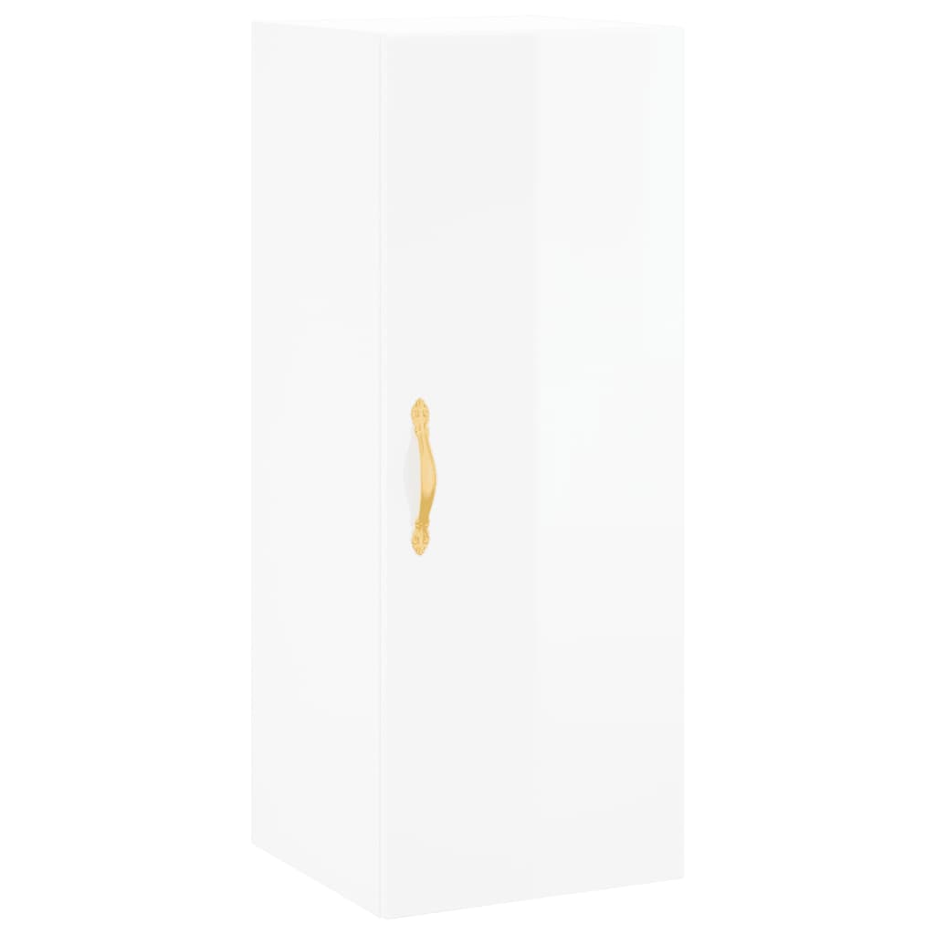 Buffet haut Blanc brillant 34,5x34x180 cm Bois d'ingénierie - XIOS