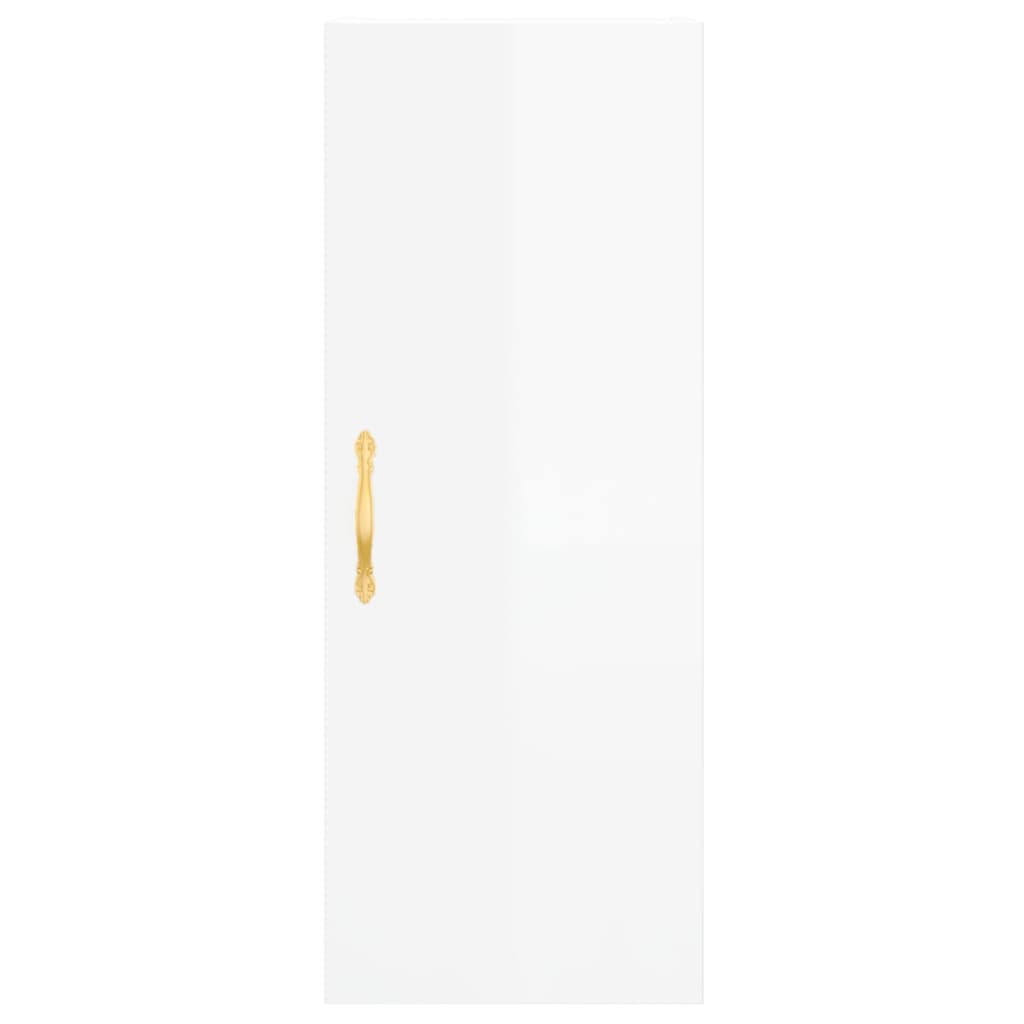Buffet haut Blanc brillant 34,5x34x180 cm Bois d'ingénierie - XIOS