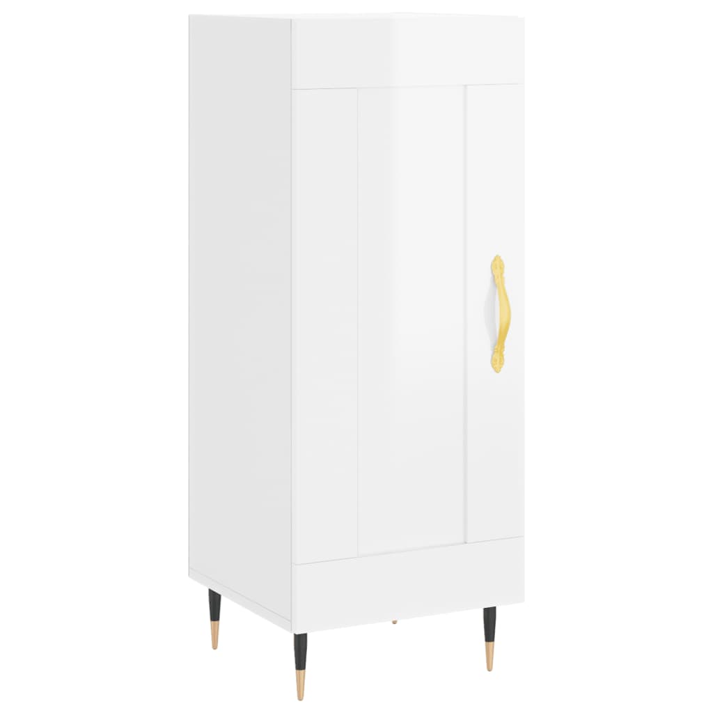 Buffet haut Blanc brillant 34,5x34x180 cm Bois d'ingénierie - XIOS