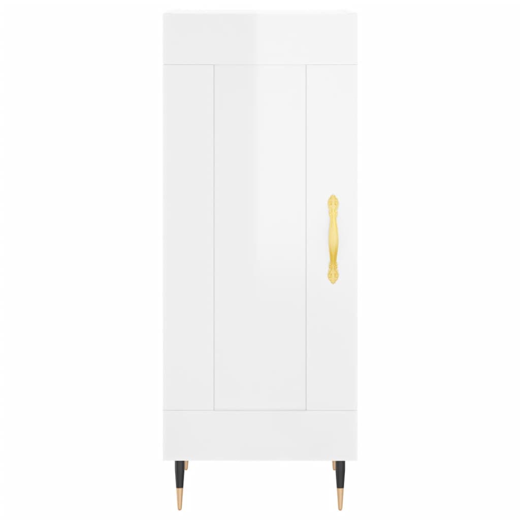 Buffet haut Blanc brillant 34,5x34x180 cm Bois d'ingénierie - XIOS
