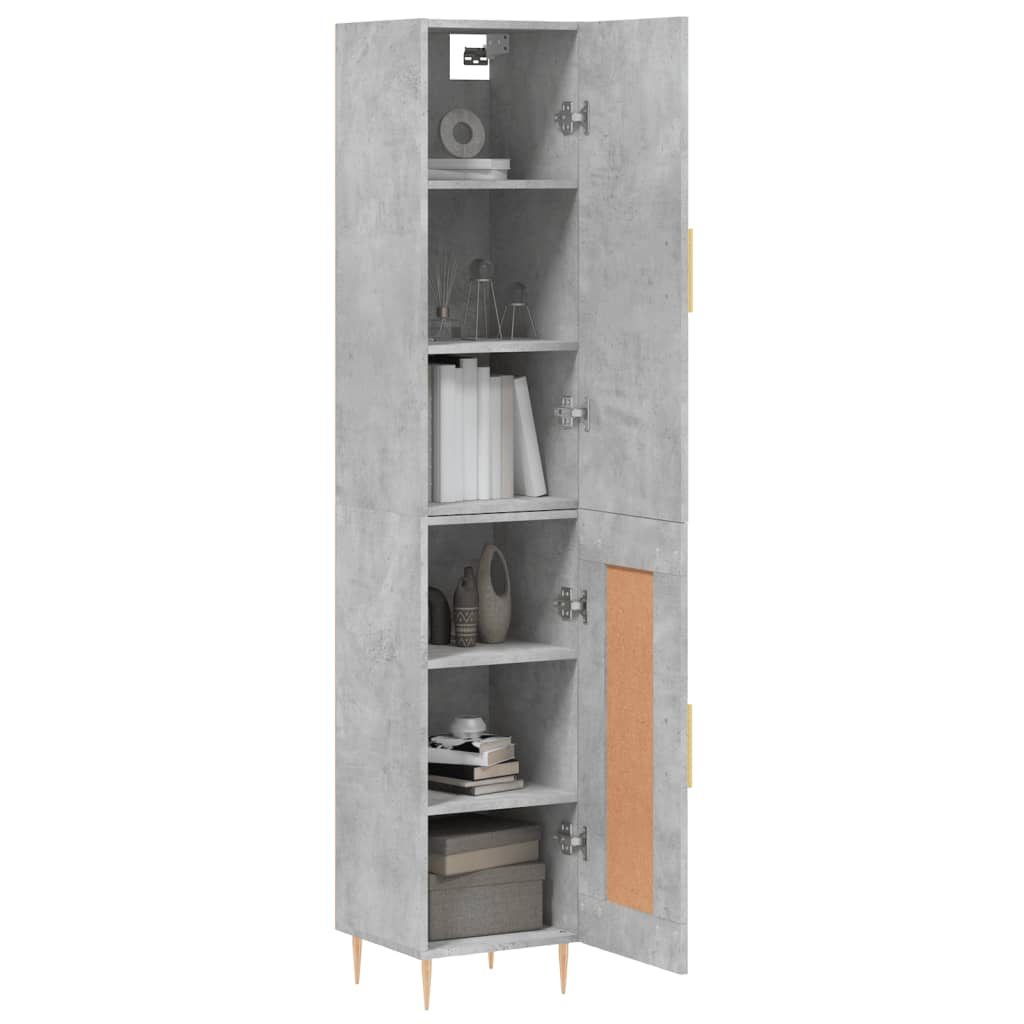 Buffet haut Gris béton 34,5x34x180 cm Bois d'ingénierie - XIOS