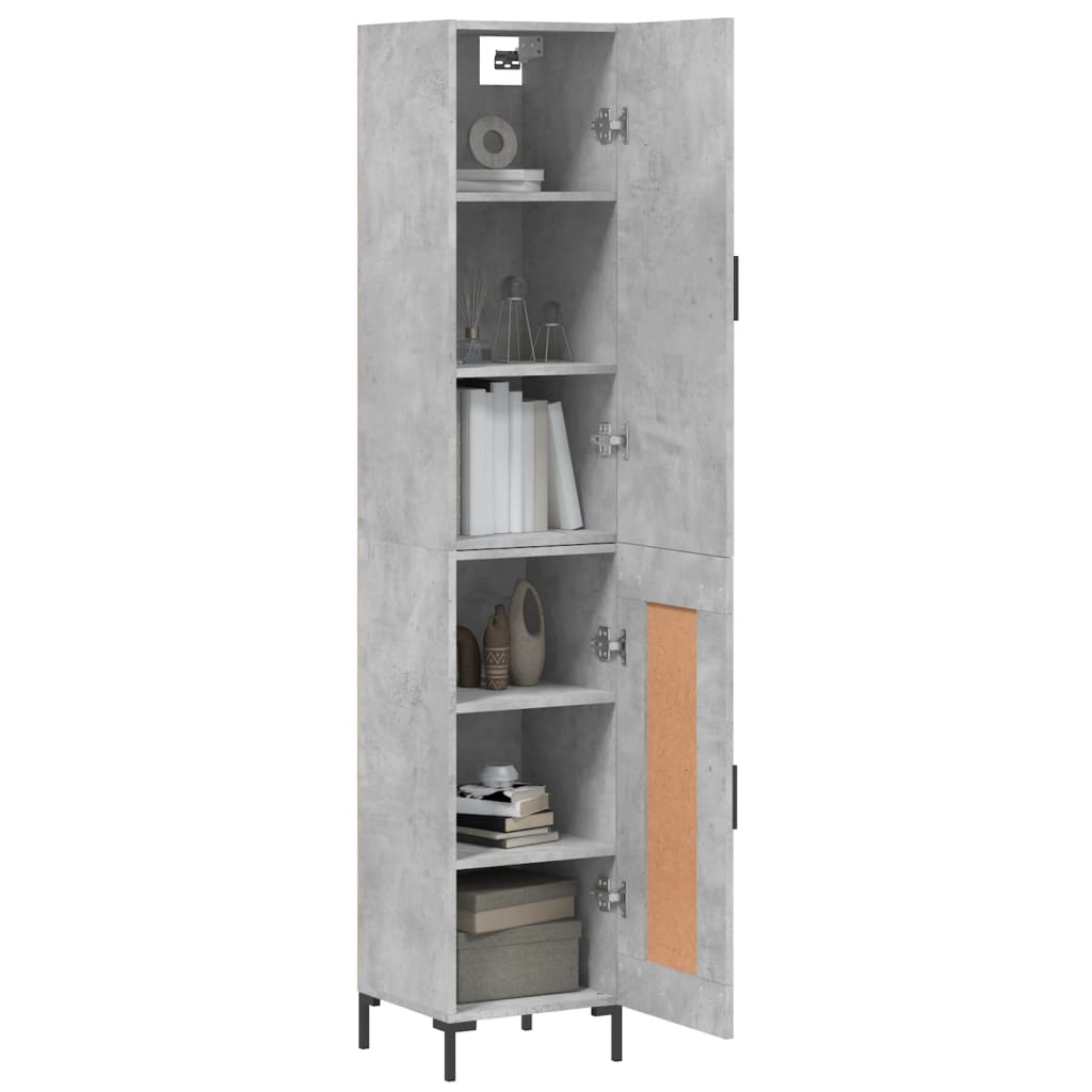 Buffet haut Gris béton 34,5x34x180 cm Bois d'ingénierie Buffets & bahuts vidaXL