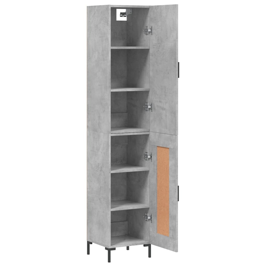 Buffet haut Gris béton 34,5x34x180 cm Bois d'ingénierie Buffets & bahuts vidaXL