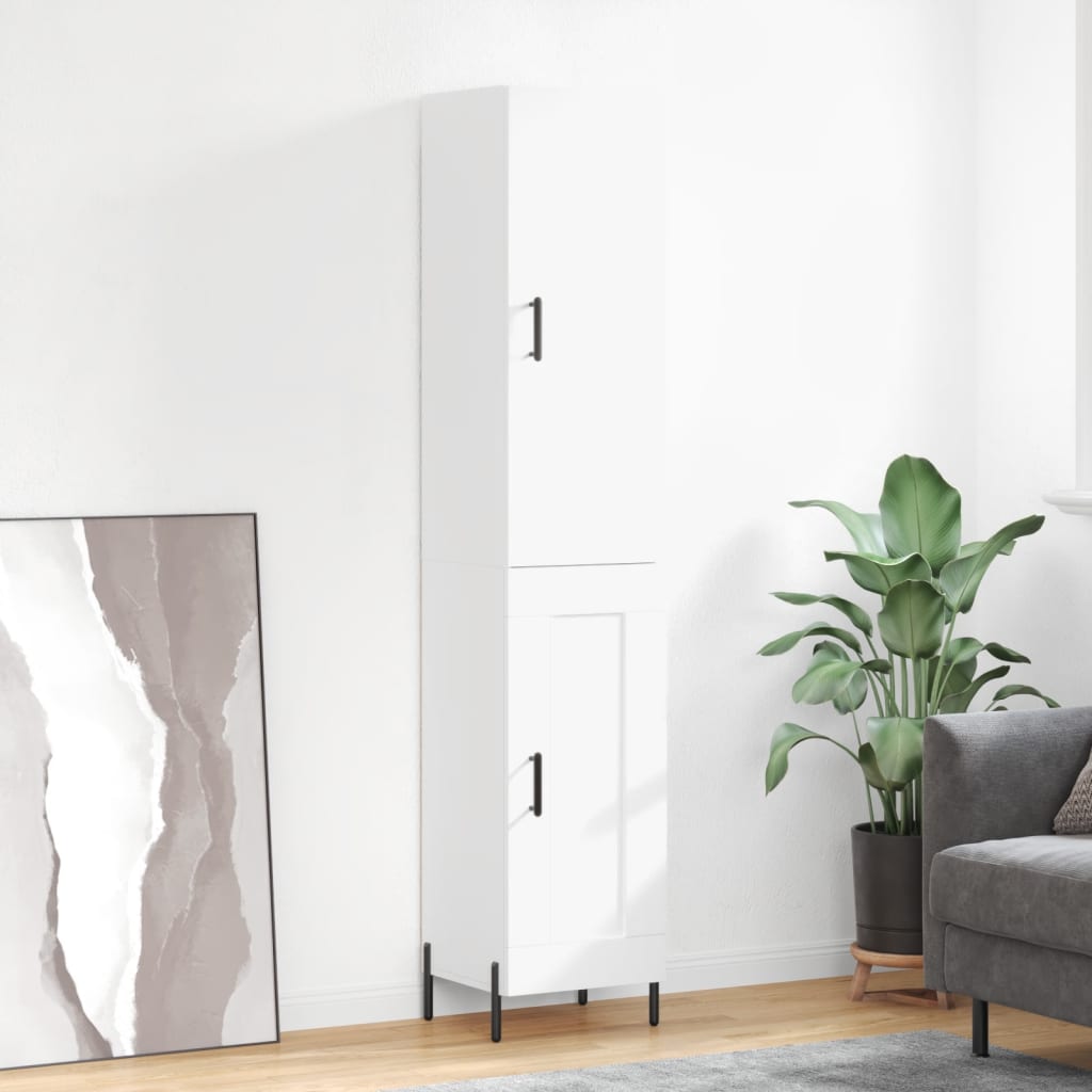 Buffet haut Blanc 34,5x34x180 cm Bois d'ingénierie - XIOS