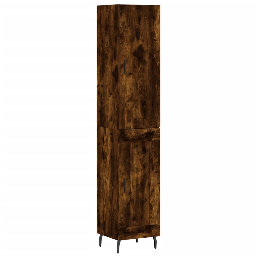 Buffet haut Chêne fumé 34,5x34x180 cm Bois d'ingénierie Buffets & bahuts vidaXL