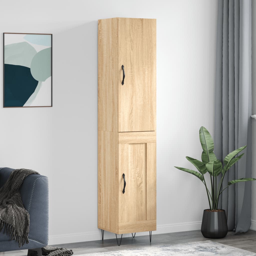 Buffet haut Chêne sonoma 34,5x34x180 cm Bois d'ingénierie - XIOS