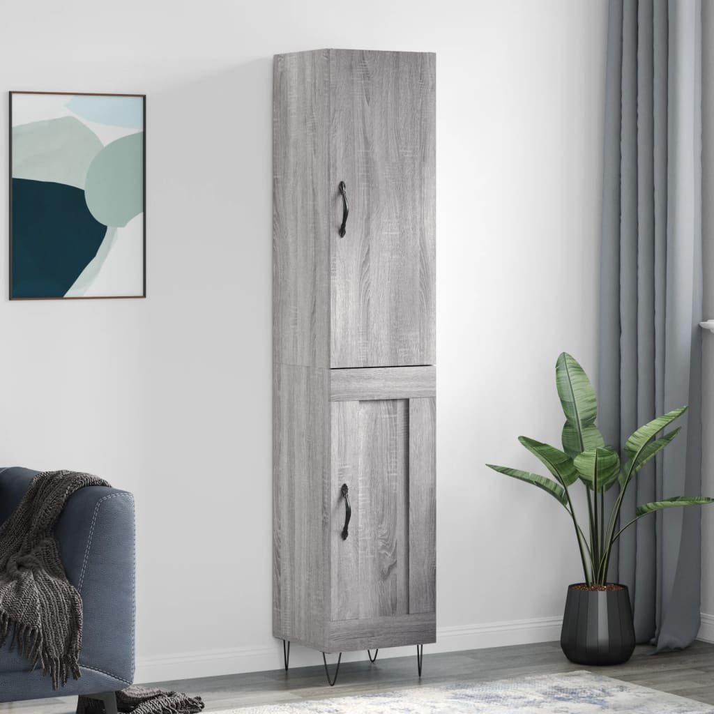 Buffet haut Sonoma gris 34,5x34x180 cm Bois d'ingénierie - XIOS