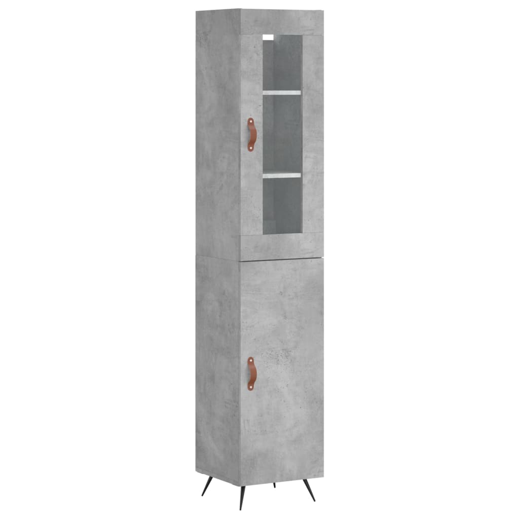 Buffet haut Gris béton 34,5x34x180 cm Bois d'ingénierie Buffets & bahuts vidaXL