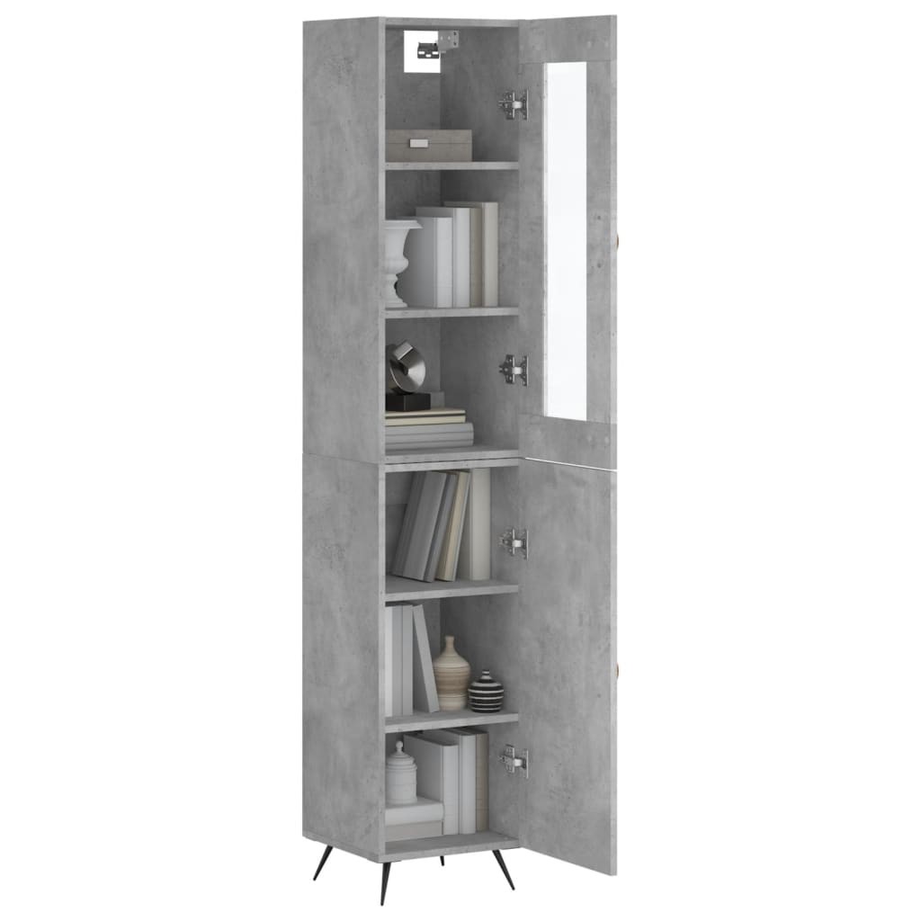 Buffet haut Gris béton 34,5x34x180 cm Bois d'ingénierie Buffets & bahuts vidaXL