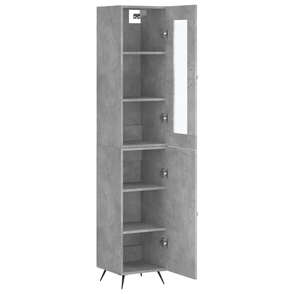Buffet haut Gris béton 34,5x34x180 cm Bois d'ingénierie Buffets & bahuts vidaXL
