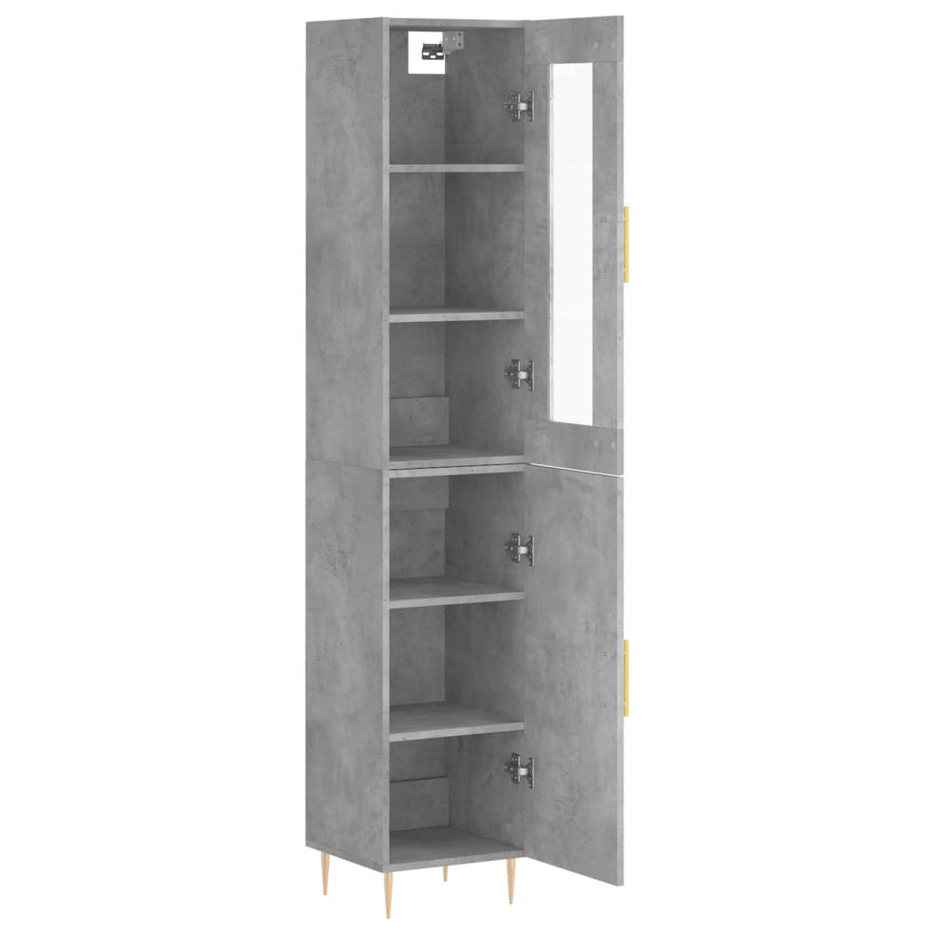 Buffet haut Gris béton 34,5x34x180 cm Bois d'ingénierie - XIOS