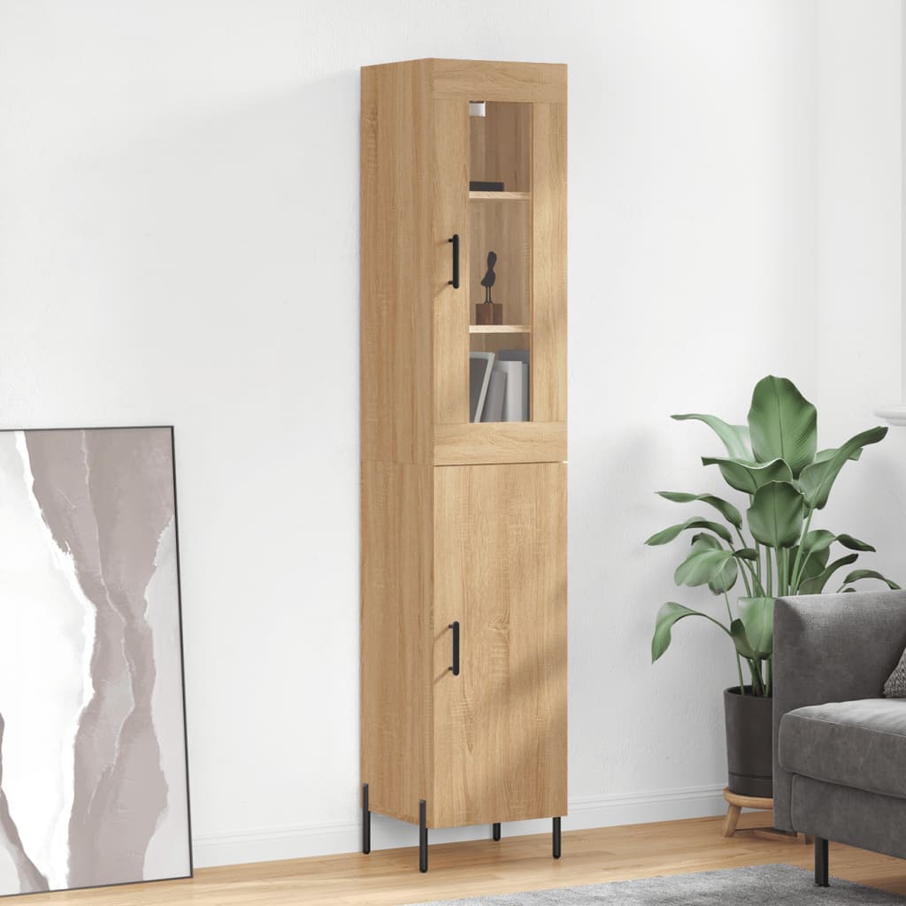 Buffet haut Chêne sonoma 34,5x34x180 cm Bois d'ingénierie - XIOS