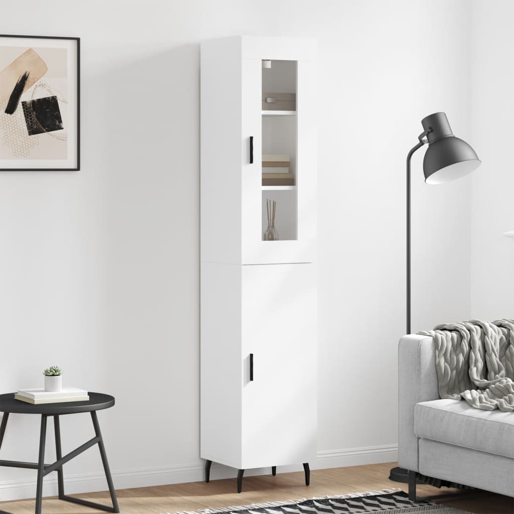 Buffet haut Blanc 34,5x34x180 cm Bois d'ingénierie - XIOS