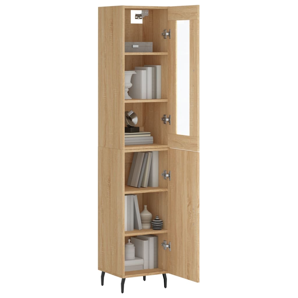 Buffet haut Chêne sonoma 34,5x34x180 cm Bois d'ingénierie - XIOS