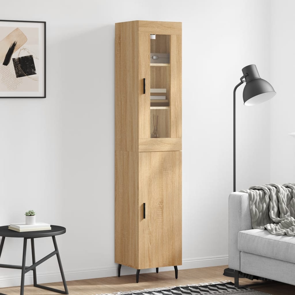 Buffet haut Chêne sonoma 34,5x34x180 cm Bois d'ingénierie - XIOS