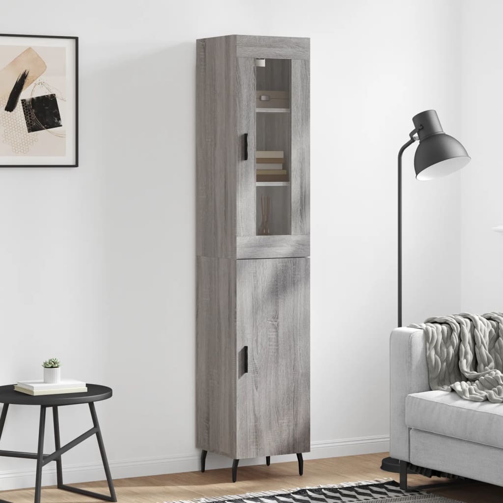 Buffet haut Sonoma gris 34,5x34x180 cm Bois d'ingénierie - XIOS