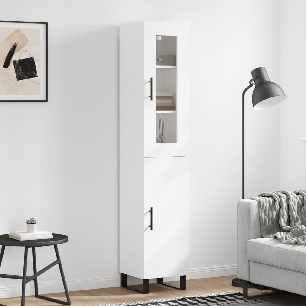 Buffet haut Blanc 34,5x34x180 cm Bois d'ingénierie - XIOS