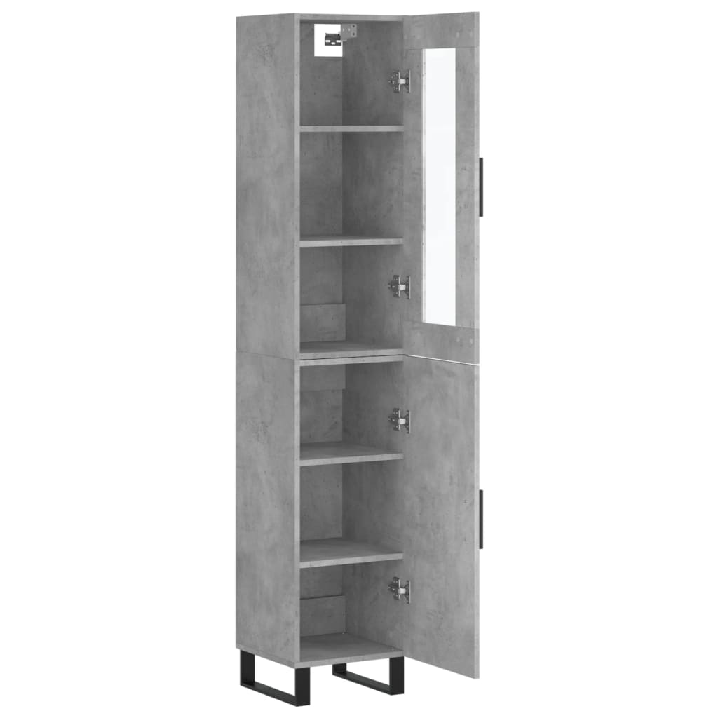 Buffet haut Gris béton 34,5x34x180 cm Bois d'ingénierie - XIOS