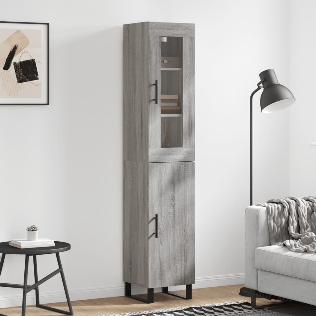 Buffet haut Sonoma gris 34,5x34x180 cm Bois d'ingénierie - XIOS