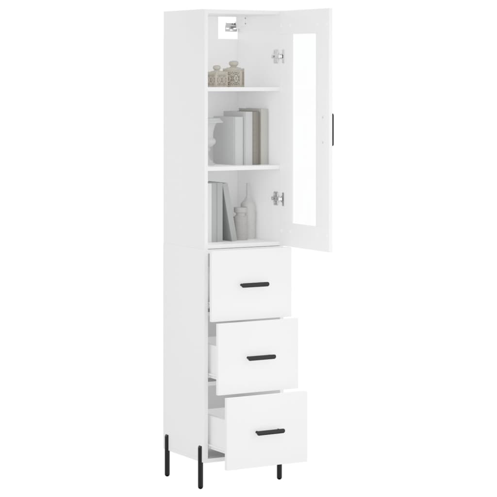 Buffet haut Blanc 34,5x34x180 cm Bois d'ingénierie - XIOS
