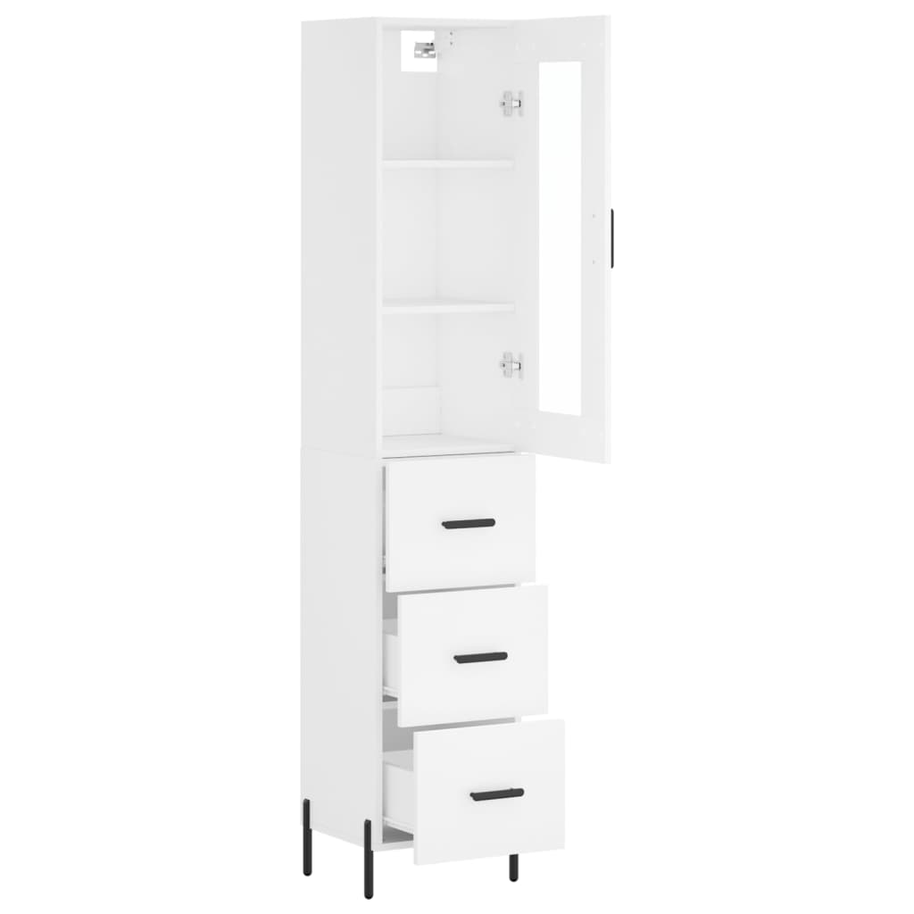 Buffet haut Blanc 34,5x34x180 cm Bois d'ingénierie - XIOS