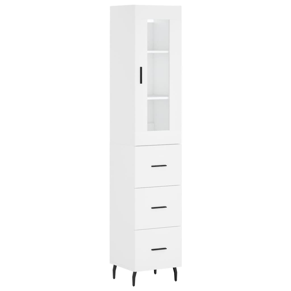 Buffet haut Blanc 34,5x34x180 cm Bois d'ingénierie - XIOS