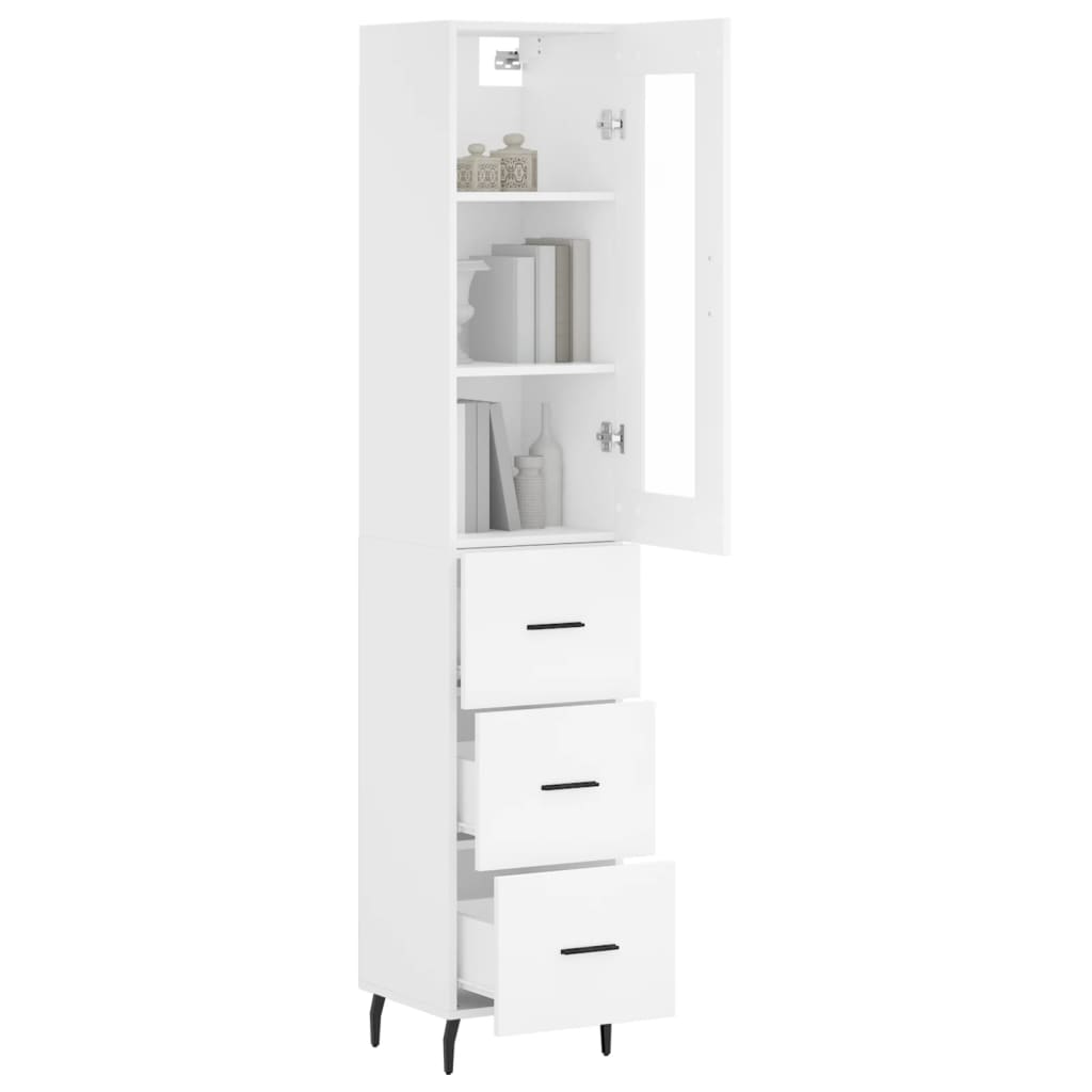 Buffet haut Blanc 34,5x34x180 cm Bois d'ingénierie - XIOS