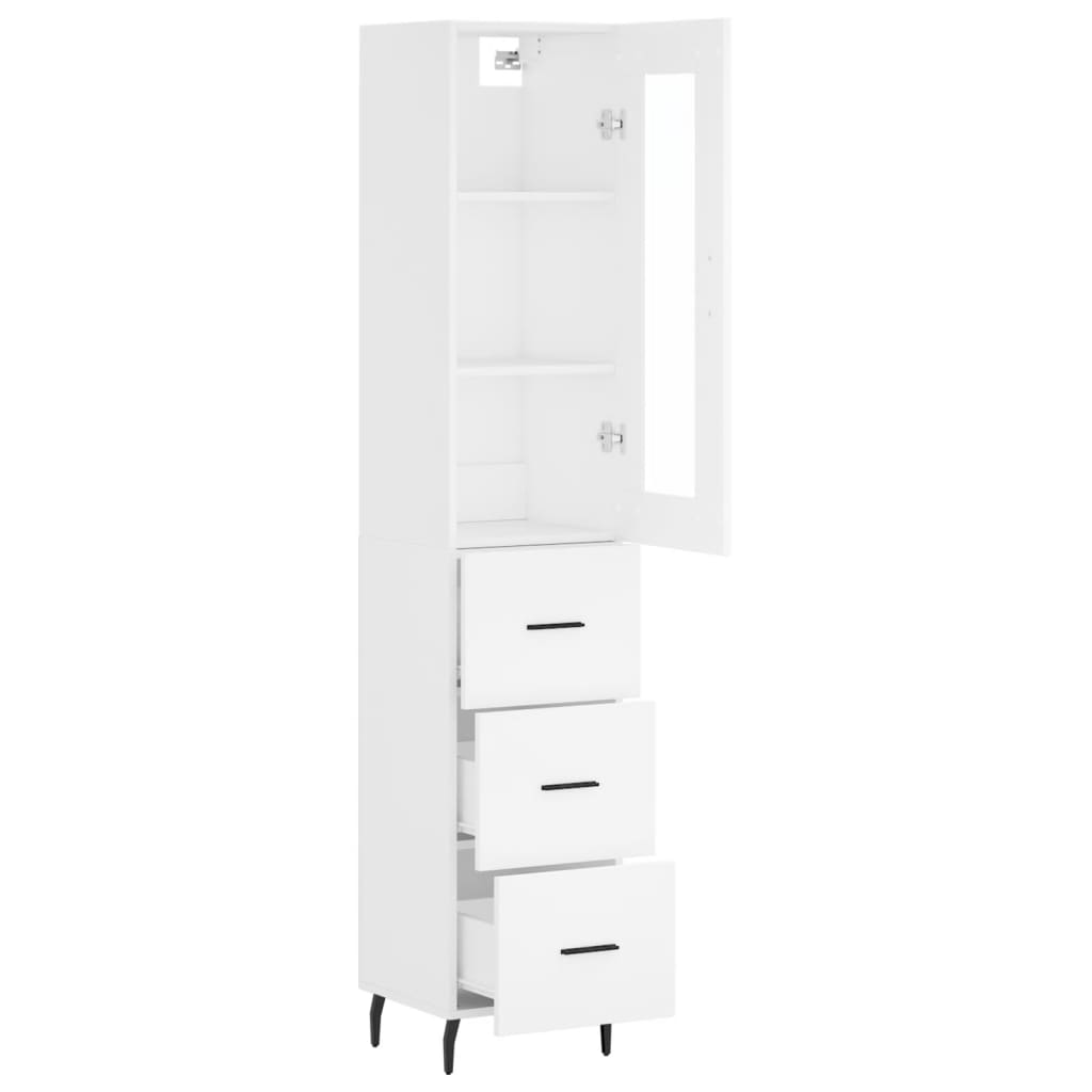 Buffet haut Blanc 34,5x34x180 cm Bois d'ingénierie - XIOS