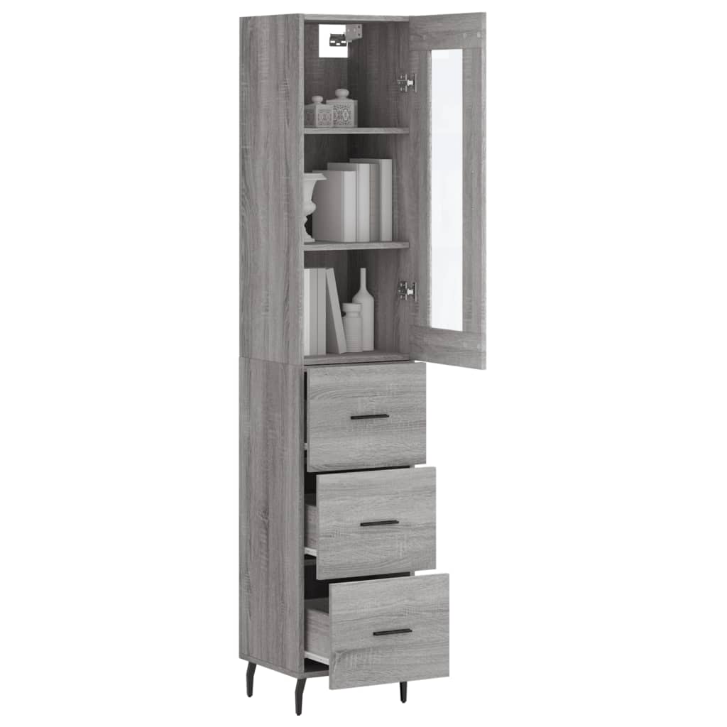 Buffet haut Sonoma gris 34,5x34x180 cm Bois d'ingénierie - XIOS
