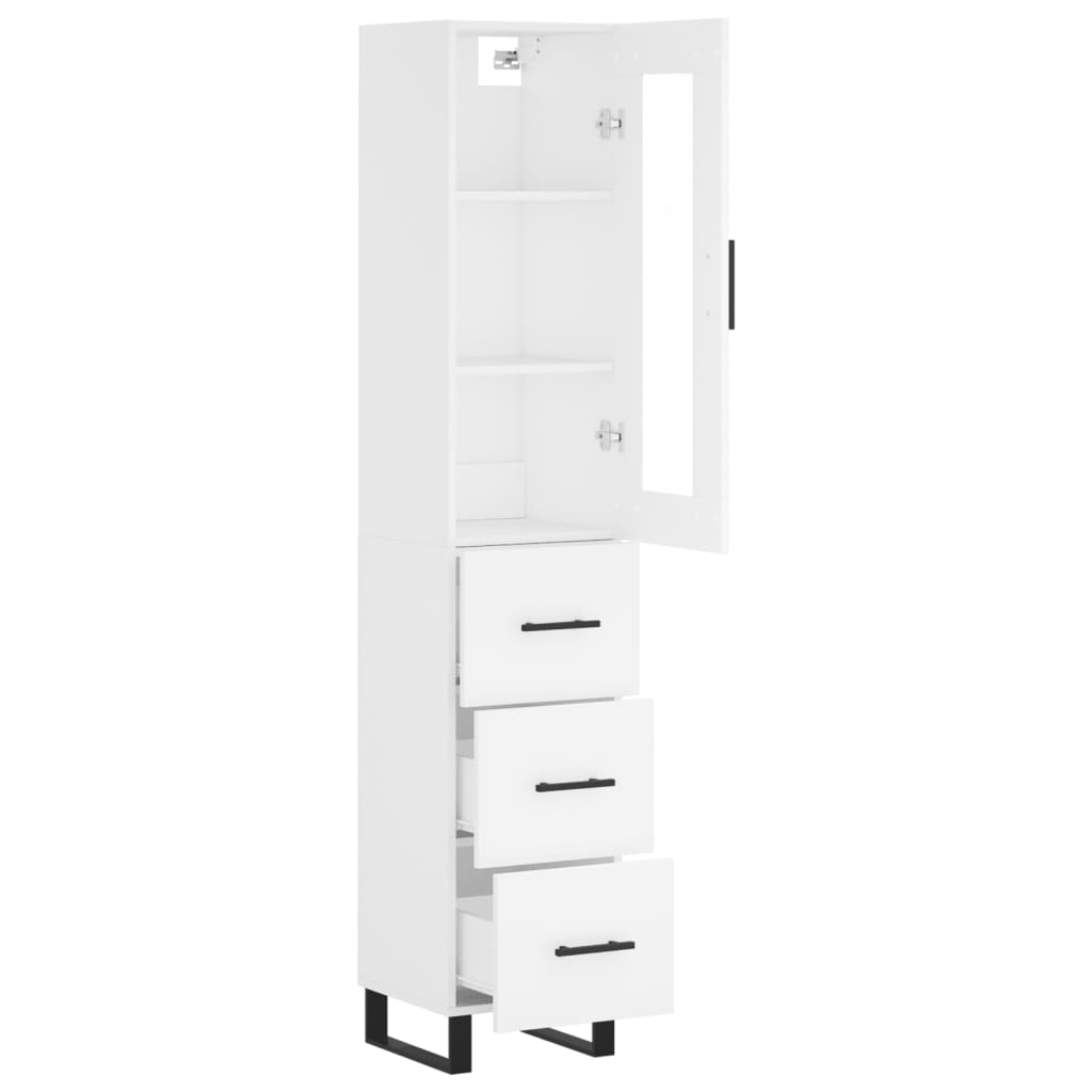 Buffet haut Blanc 34,5x34x180 cm Bois d'ingénierie - XIOS