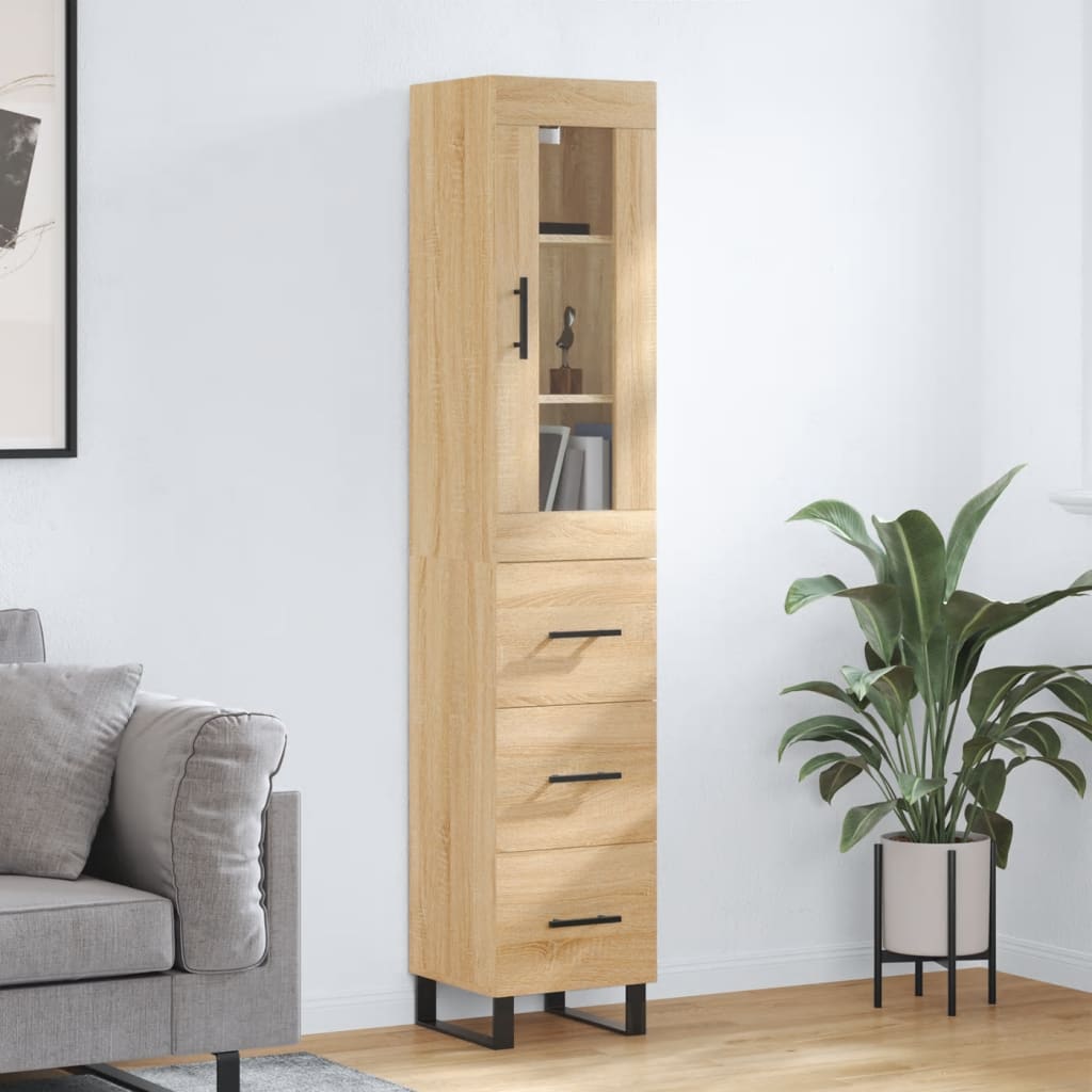 Buffet haut Chêne sonoma 34,5x34x180 cm Bois d'ingénierie - XIOS