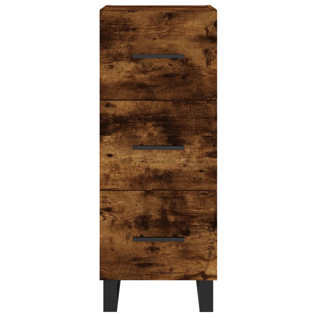Buffet haut Chêne fumé 34,5x34x180 cm Bois d'ingénierie - XIOS