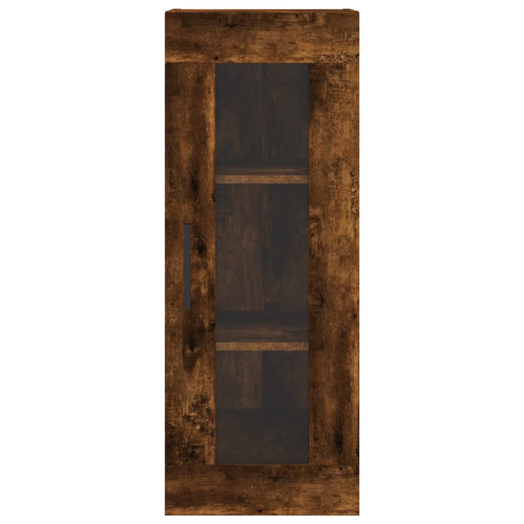 Buffet haut Chêne fumé 34,5x34x180 cm Bois d'ingénierie - XIOS