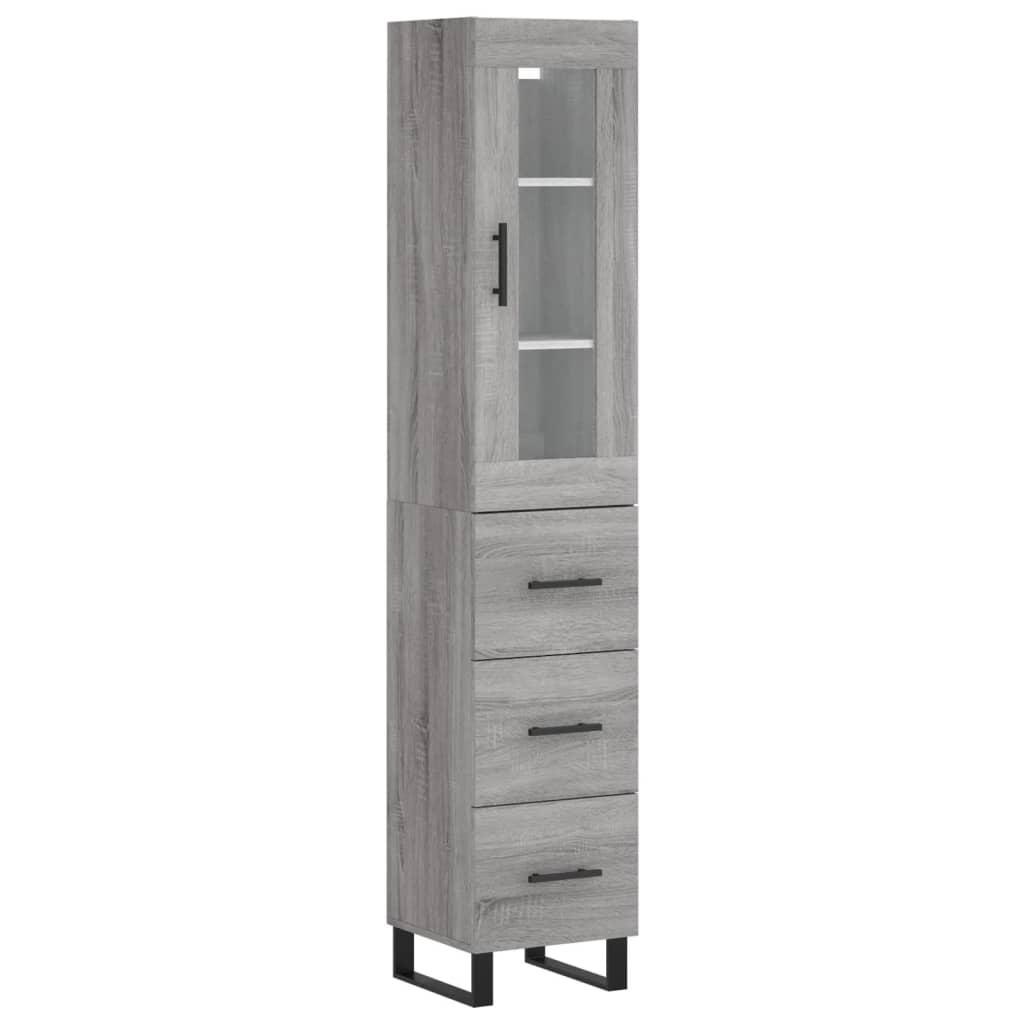Buffet haut Sonoma gris 34,5x34x180 cm Bois d'ingénierie - XIOS