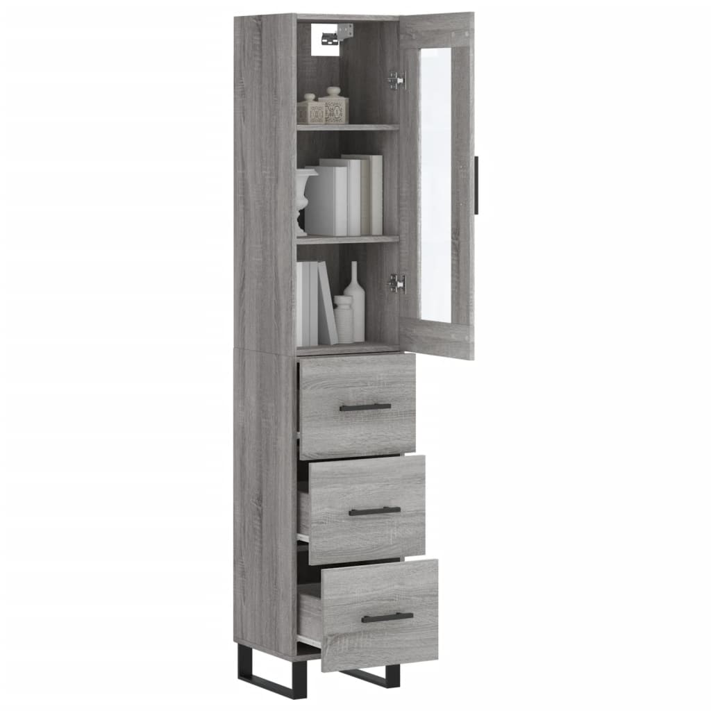 Buffet haut Sonoma gris 34,5x34x180 cm Bois d'ingénierie - XIOS