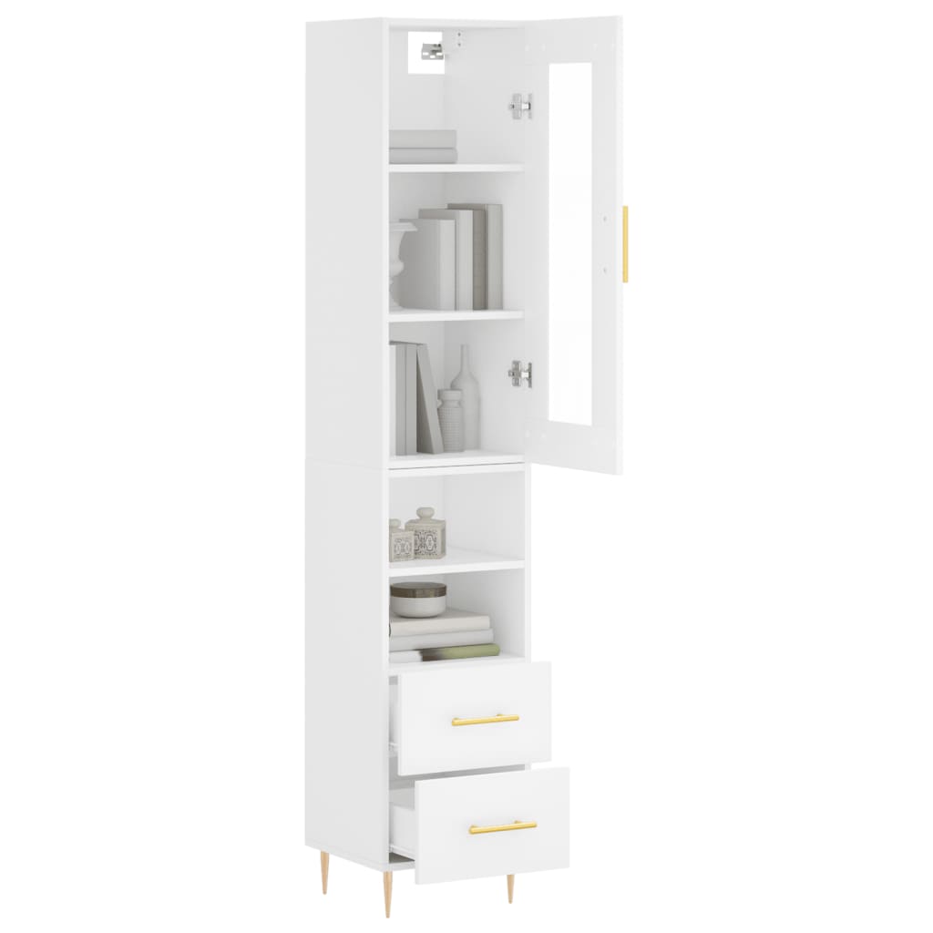 Buffet haut Blanc 34,5x34x180 cm Bois d'ingénierie - XIOS