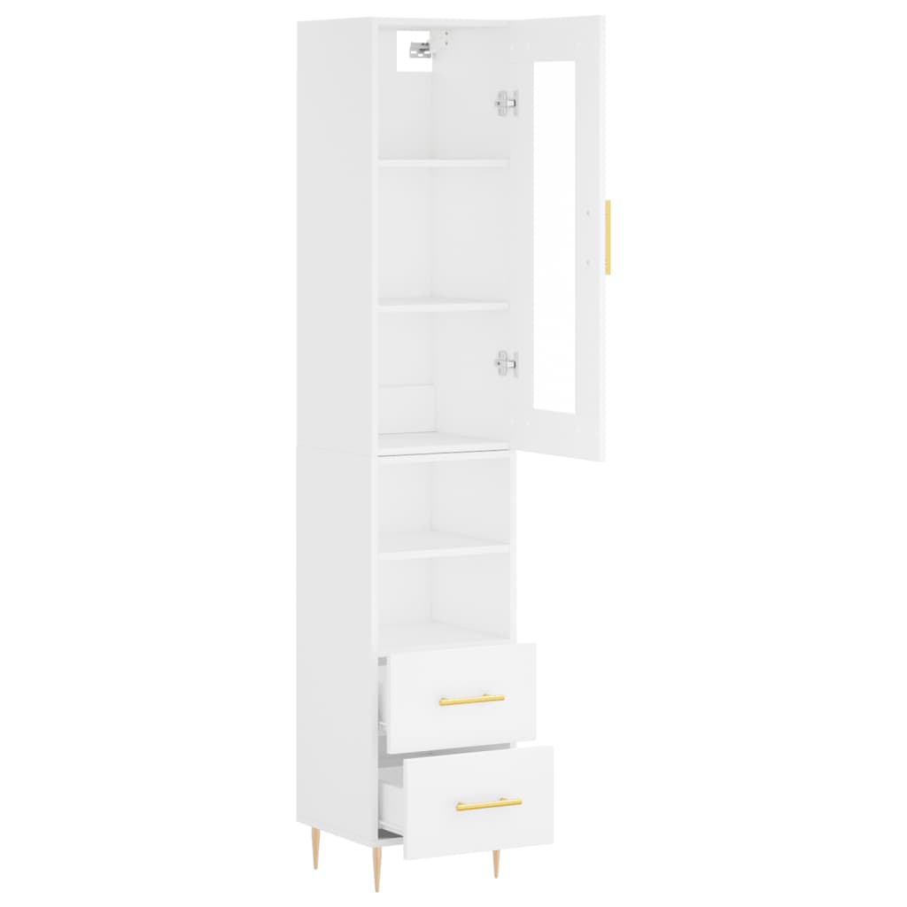 Buffet haut Blanc 34,5x34x180 cm Bois d'ingénierie - XIOS