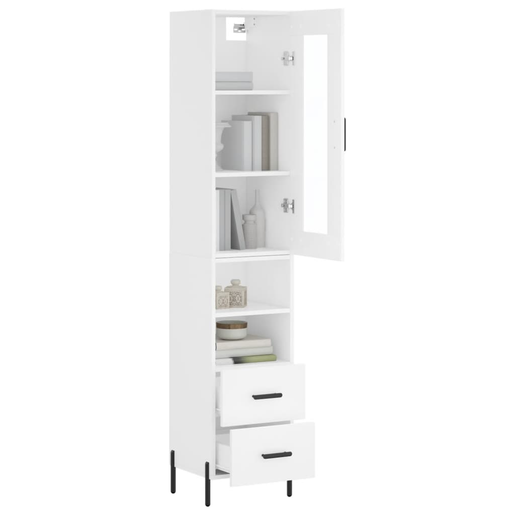 Buffet haut Blanc 34,5x34x180 cm Bois d'ingénierie - XIOS