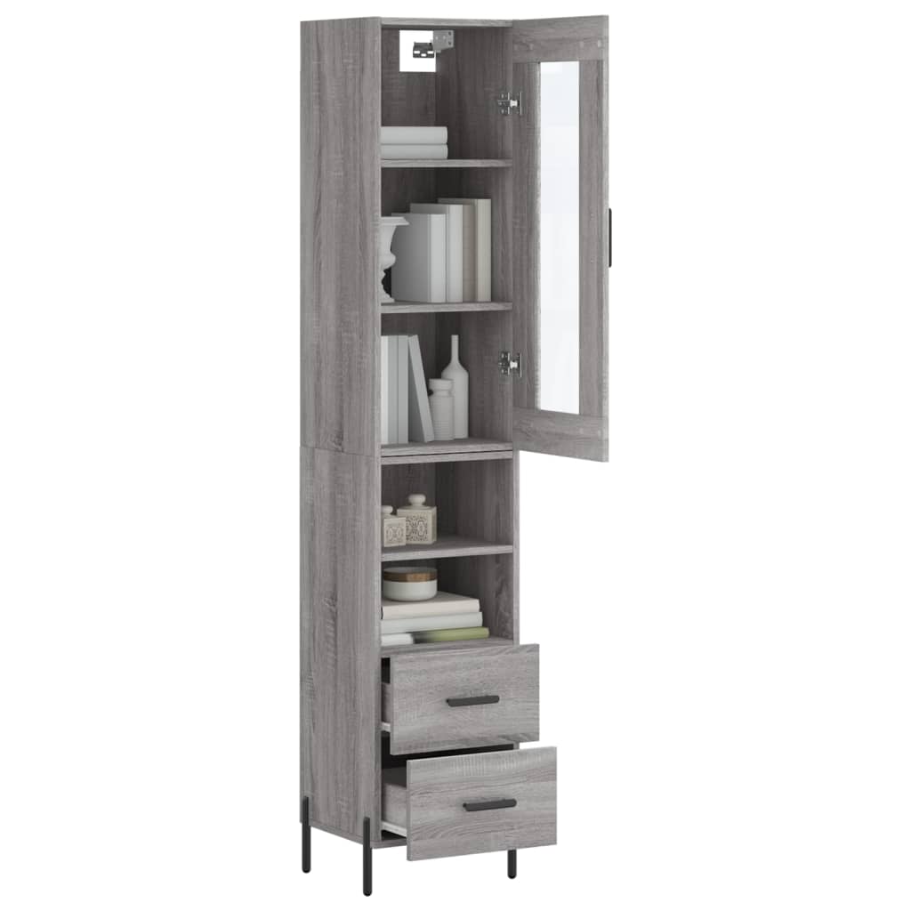 Buffet haut Sonoma gris 34,5x34x180 cm Bois d'ingénierie - XIOS