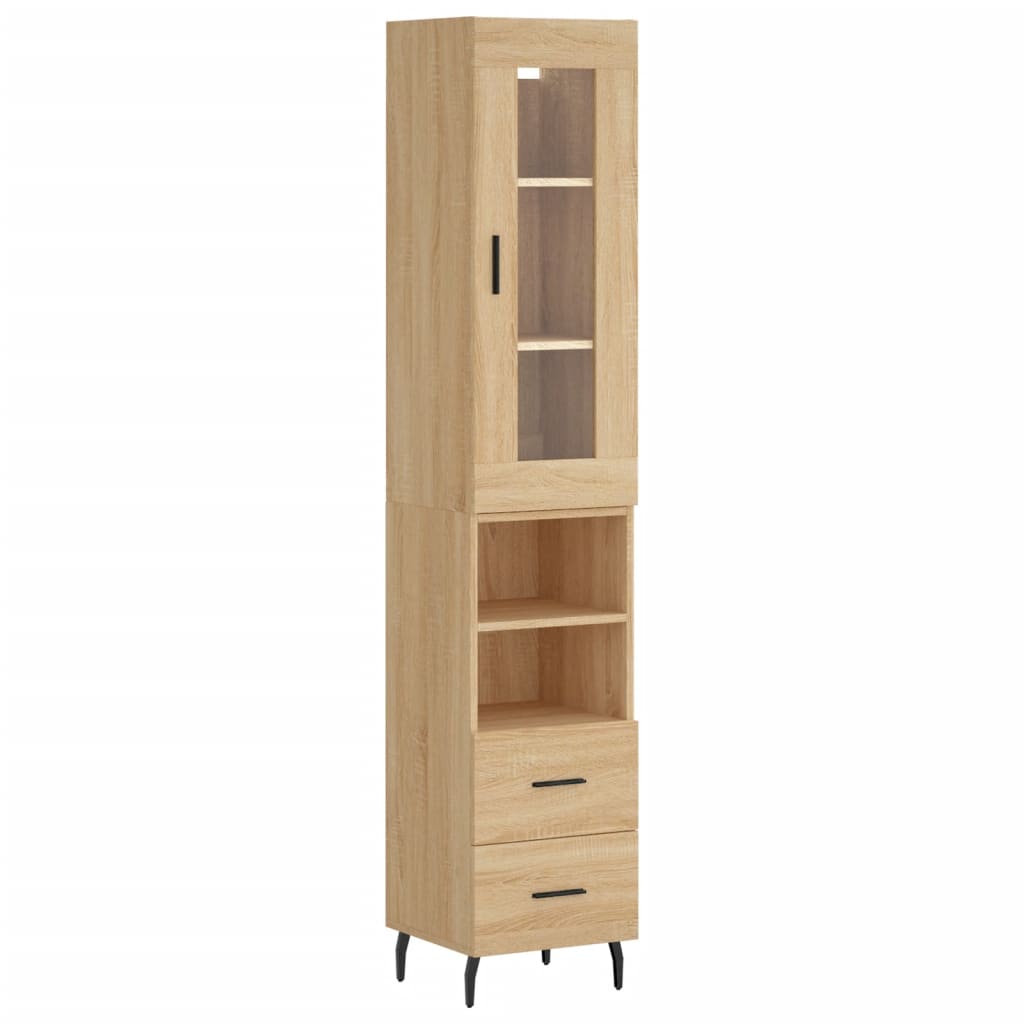 Buffet haut Chêne sonoma 34,5x34x180 cm Bois d'ingénierie - XIOS