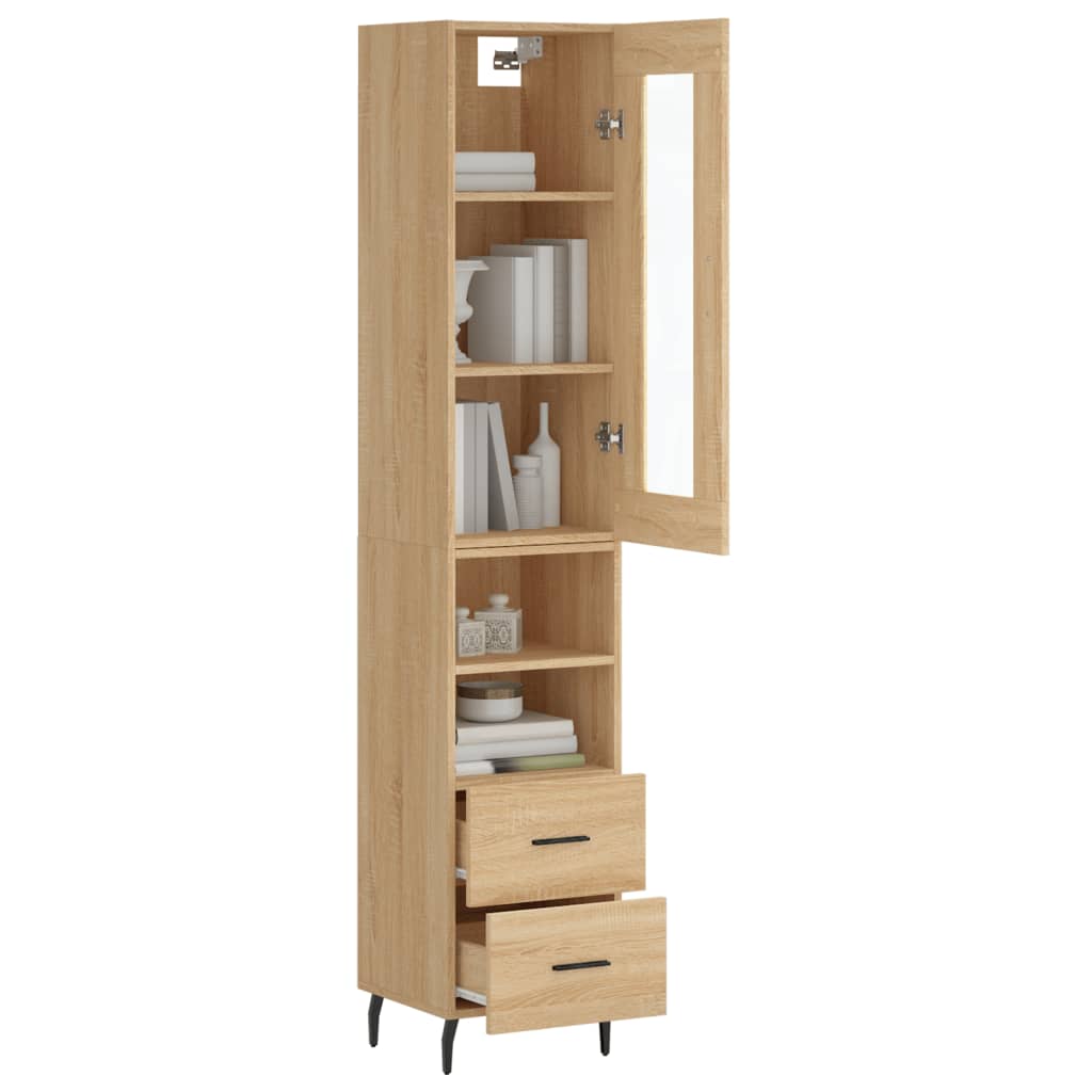 Buffet haut Chêne sonoma 34,5x34x180 cm Bois d'ingénierie - XIOS