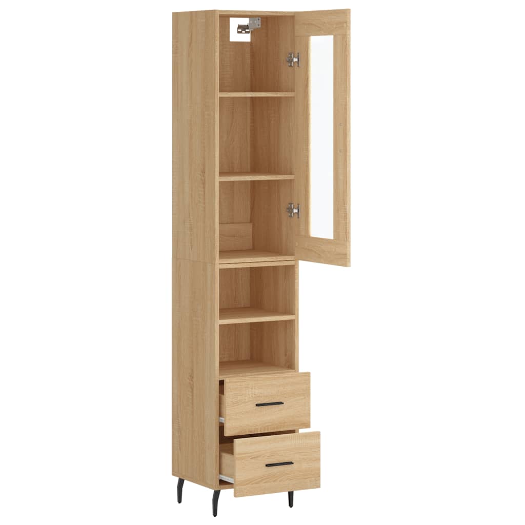 Buffet haut Chêne sonoma 34,5x34x180 cm Bois d'ingénierie - XIOS
