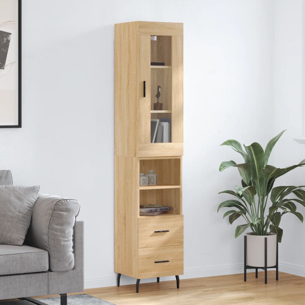 Buffet haut Chêne sonoma 34,5x34x180 cm Bois d'ingénierie - XIOS