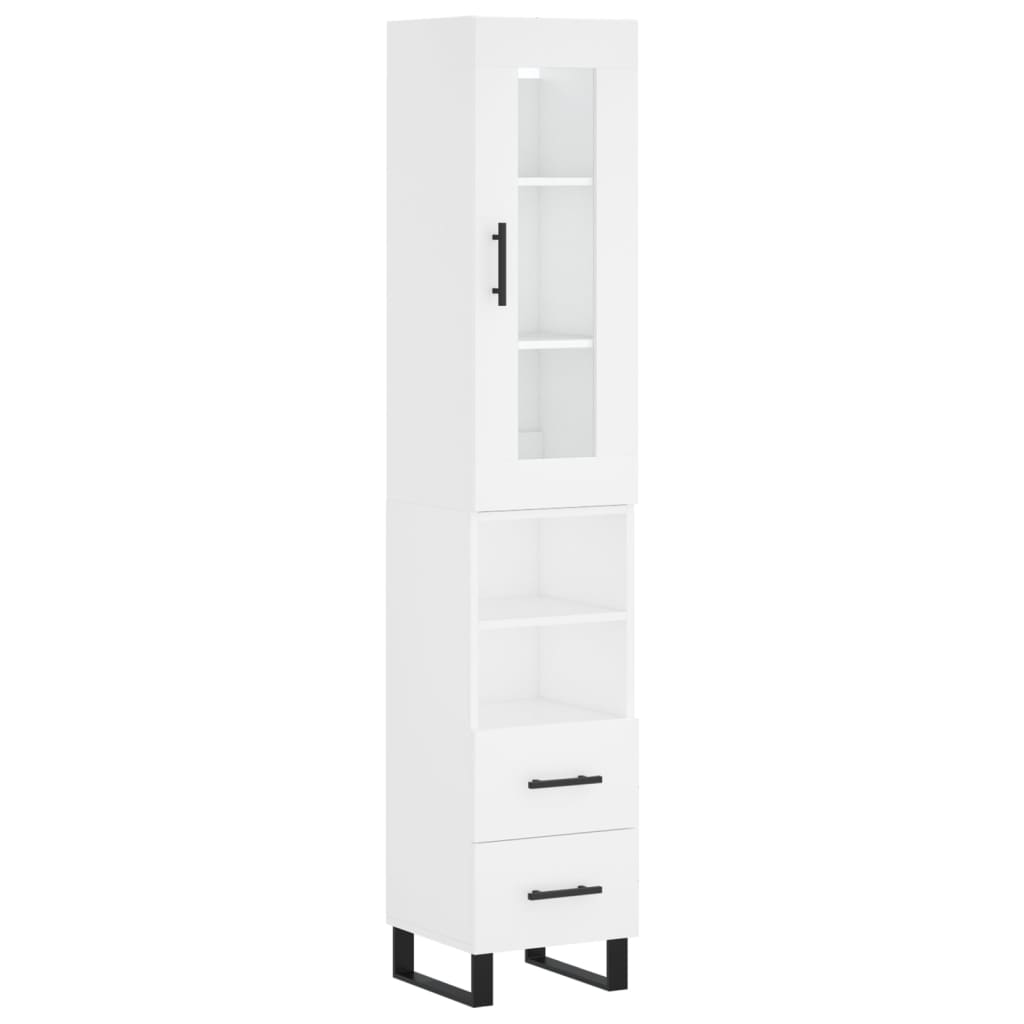 Buffet haut Blanc 34,5x34x180 cm Bois d'ingénierie - XIOS