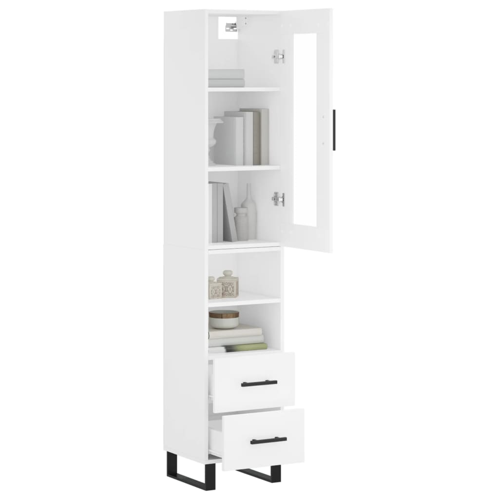 Buffet haut Blanc 34,5x34x180 cm Bois d'ingénierie - XIOS